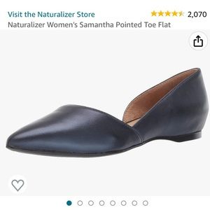 Naturalizer D’Orsay black pointed toe flats, size 7